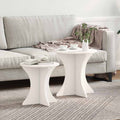 Tavolino da salotto 2 pcs Bianco Legno di pino massello