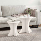 Tavolino da salotto 2 pcs Bianco Legno di pino massello