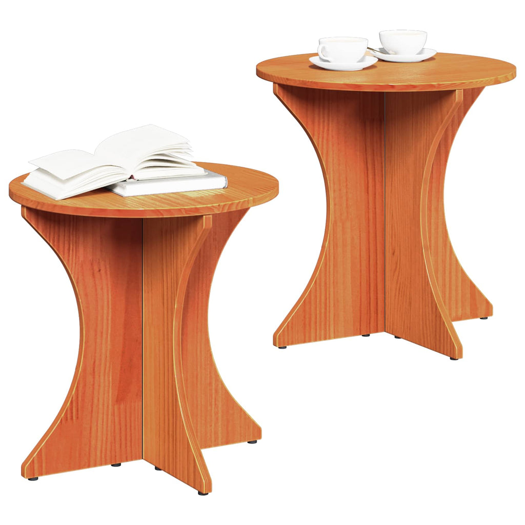 Tavolino da salotto 2 pcs Marrone cerato Legno di pino massello
