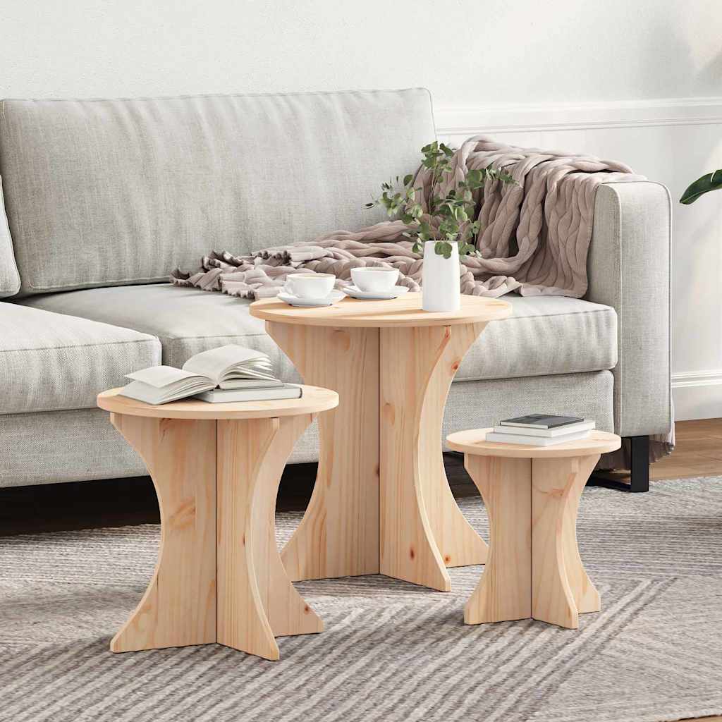 Tavolino da salotto 3 pcs Naturale