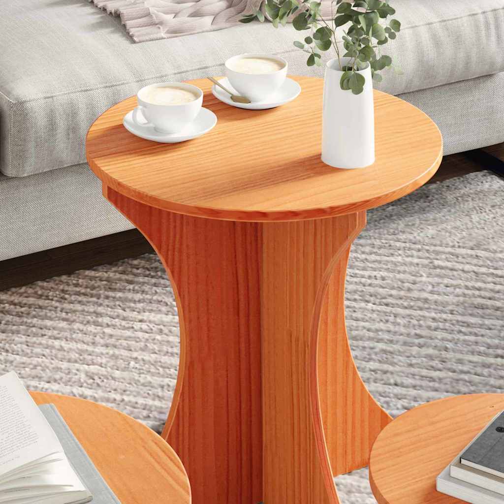 Tavolino da salotto 3 pcs Marrone cerato