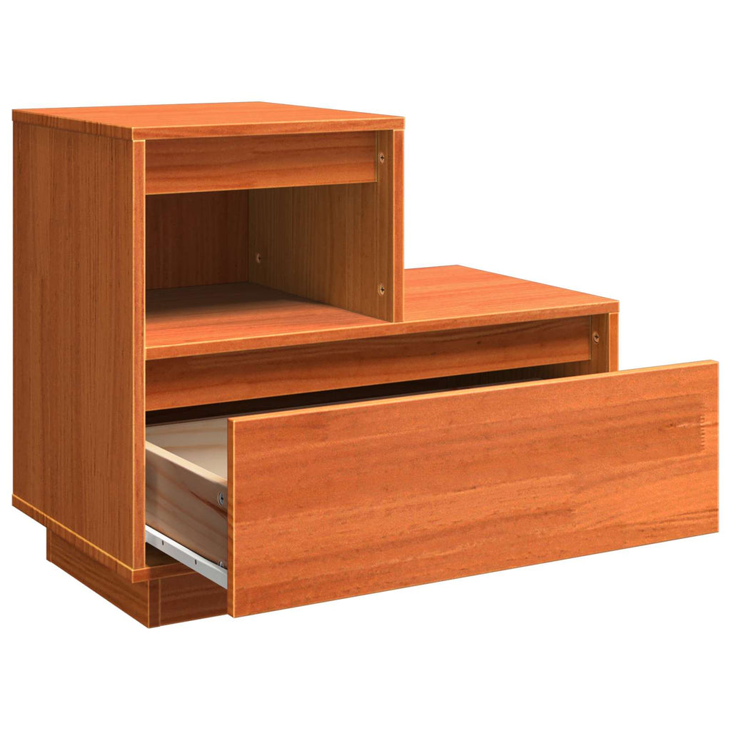 Armadio da Notte con cassetto Marrone cerato 60 x 34 x 51 cm