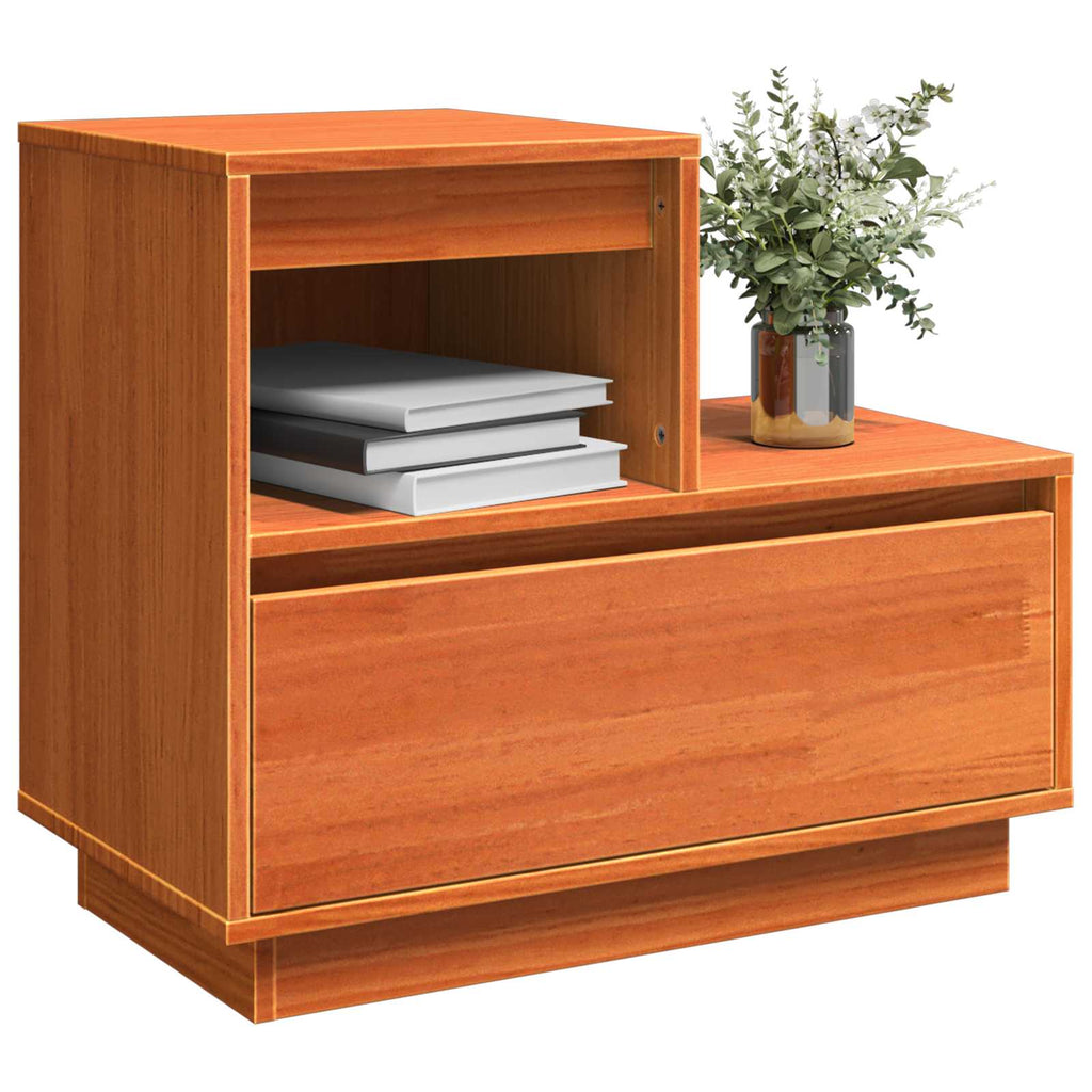Armadio da Notte con cassetto Marrone cerato 60 x 34 x 51 cm