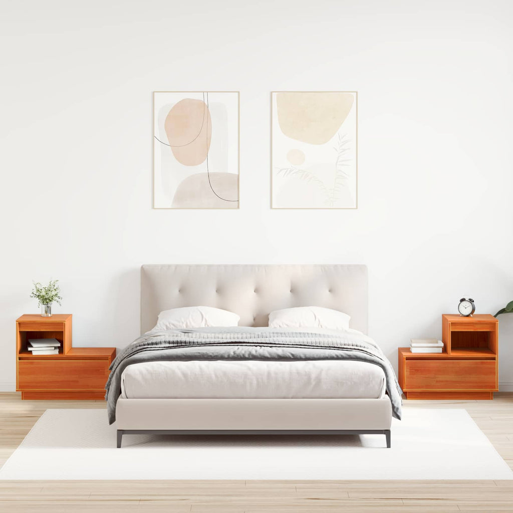 Armadio da Notte 2 pcs Marrone cerato 60 x 34 x 51 cm