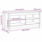 Panchina con contenitore Marrone cerato 110 x 38 x 45,5 cm