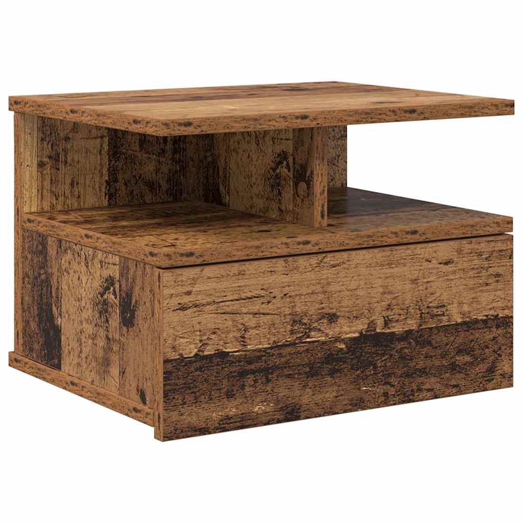 Comodino flottante con cassetto Legno vecchio 40 x 31 x 28 cm