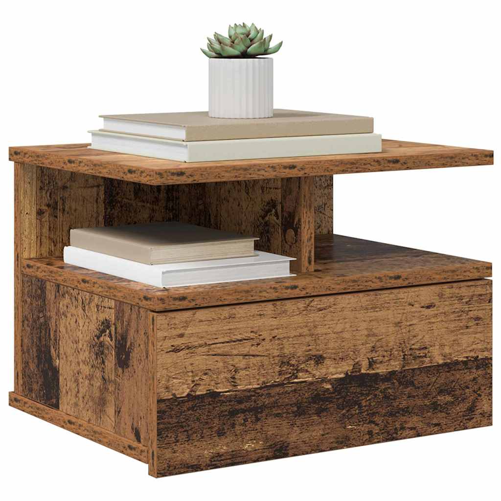 Comodino flottante con cassetto Legno vecchio 40 x 31 x 28 cm