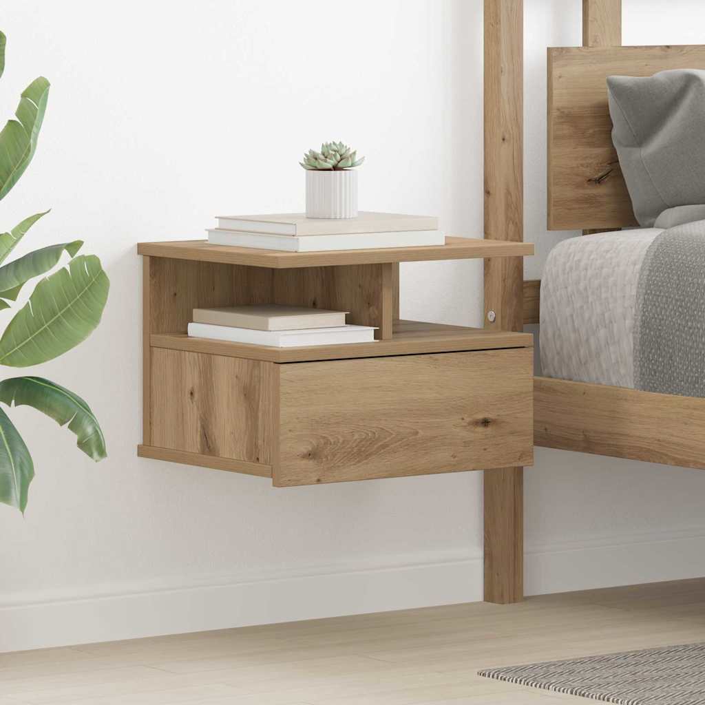 Comodino flottante Rovere artigianale 40 x 31 x 28 cm