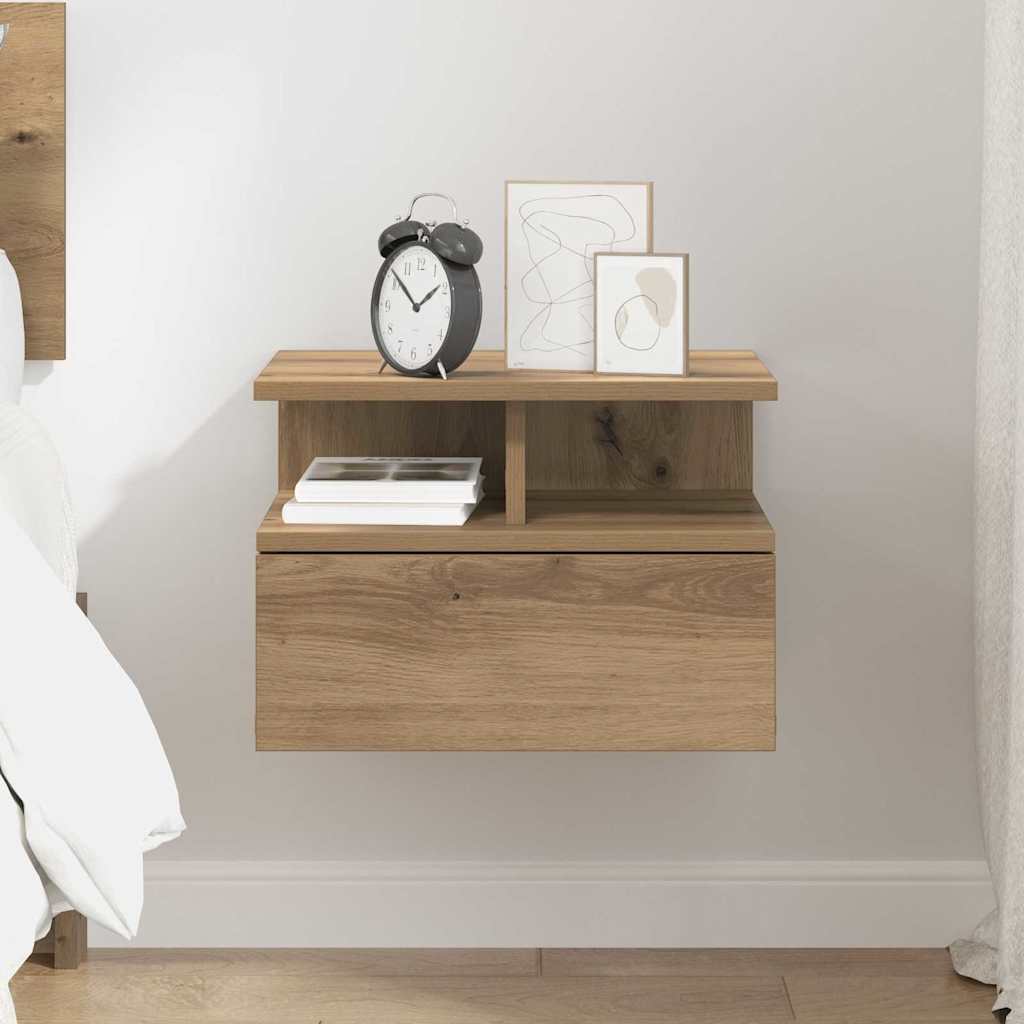 Comodino flottante Rovere artigianale 40 x 31 x 28 cm