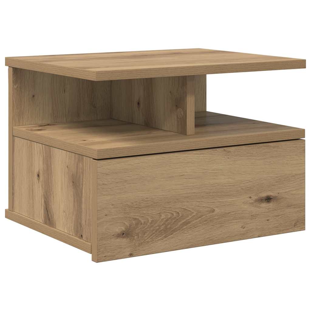 Comodino flottante Rovere artigianale 40 x 31 x 28 cm