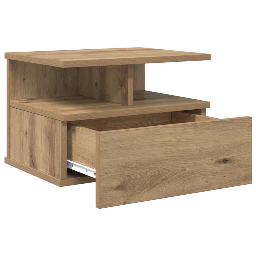 Comodino flottante Rovere artigianale 40 x 31 x 28 cm