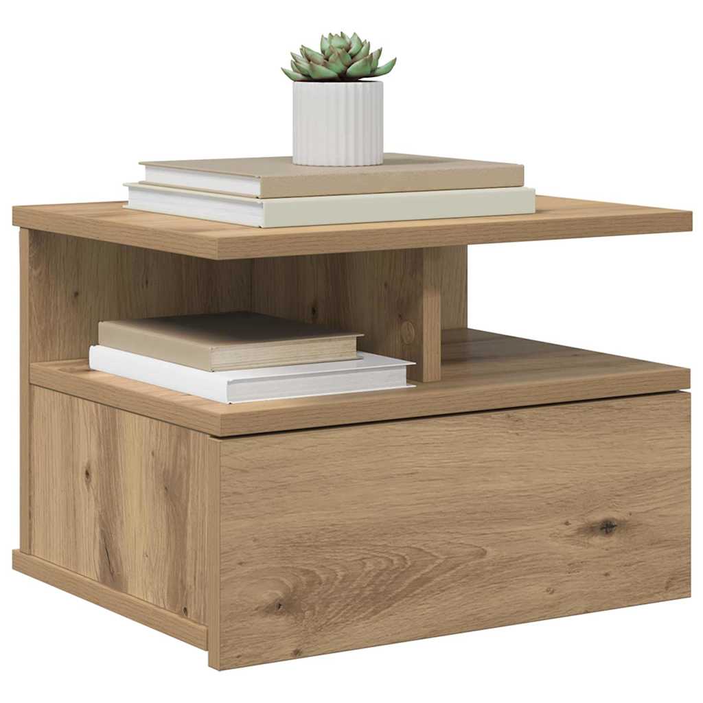 Comodino flottante Rovere artigianale 40 x 31 x 28 cm