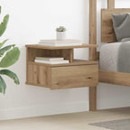 Comodino flottante 2 pcs Rovere artigianale 40 x 31 x 28 cm