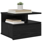 Comodino flottante con cassetto Rovere Nero 40 x 31 x 28 cm
