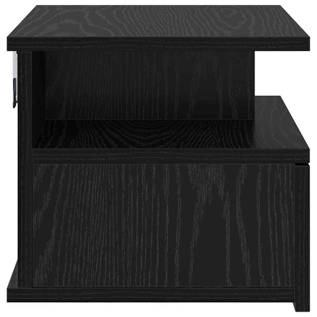 Comodino flottante con cassetto Rovere Nero 40 x 31 x 28 cm