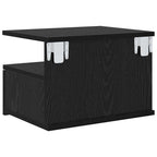 Comodino flottante 2 pcs Rovere Nero 40 x 31 x 28 cm
