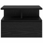 Comodino flottante 2 pcs Rovere Nero 40 x 31 x 28 cm