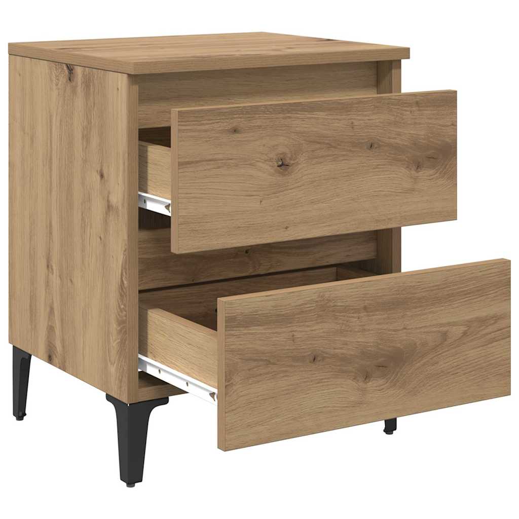 Armadio da Notte 2 pcs rovere artigianale 40 x 35 x 50 cm