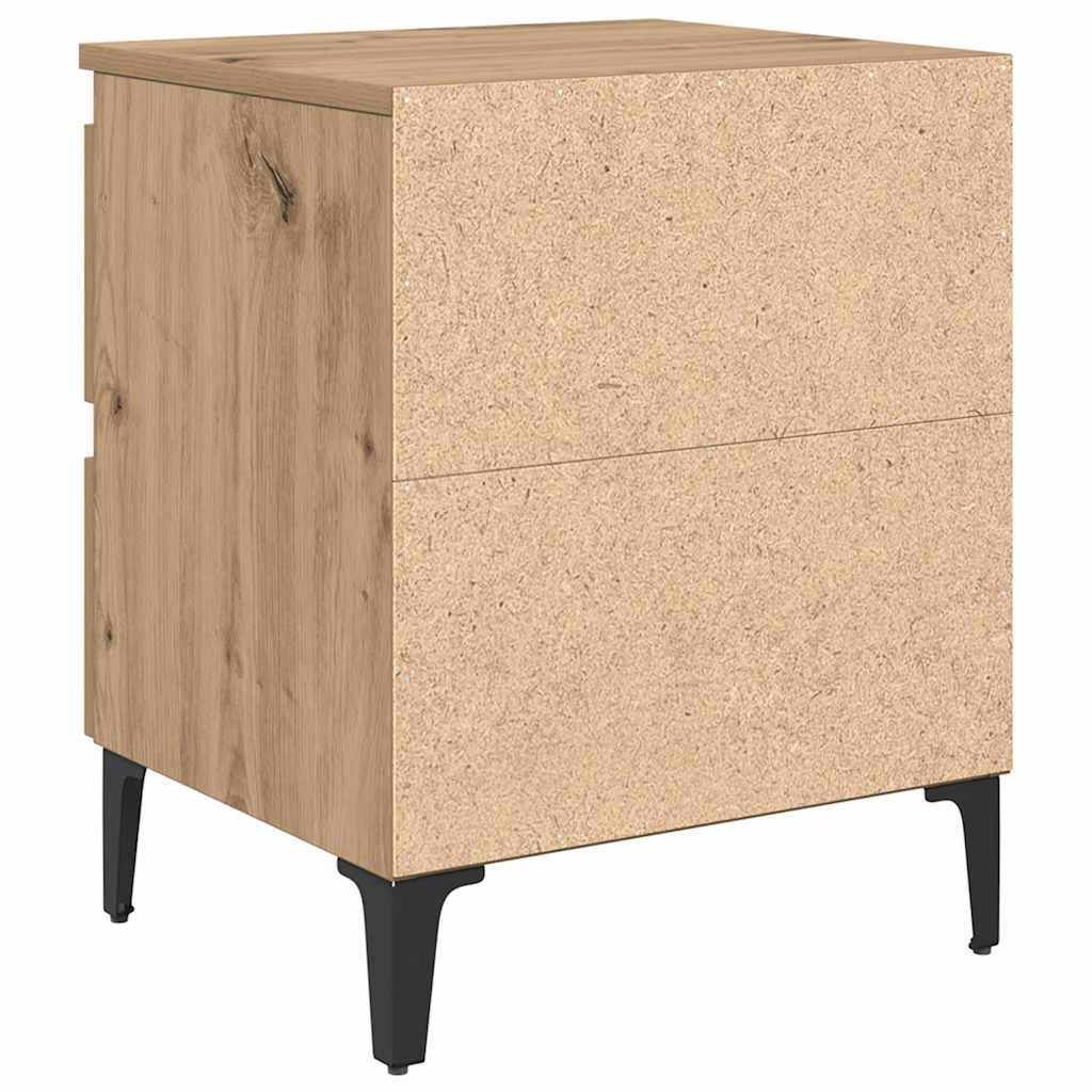 Armadio da Notte 2 pcs rovere artigianale 40 x 35 x 50 cm