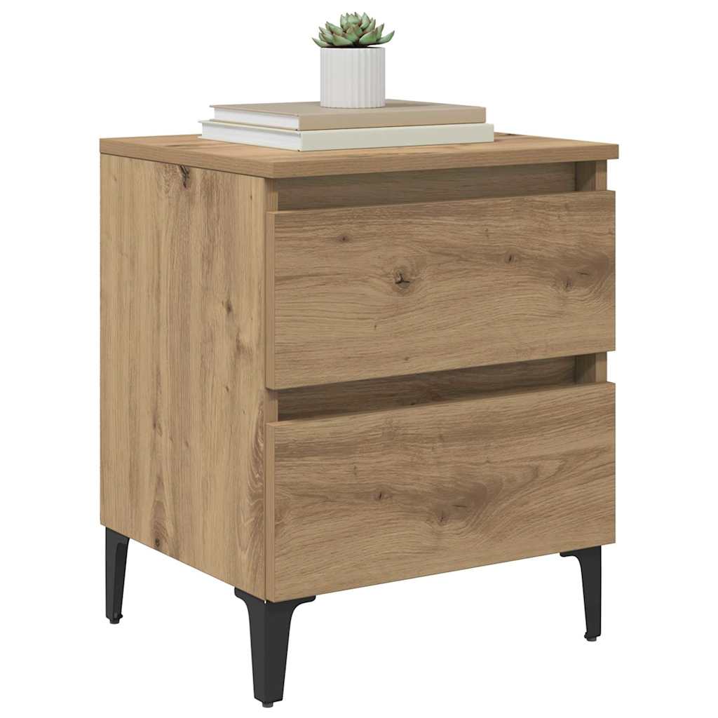 Armadio da Notte 2 pcs rovere artigianale 40 x 35 x 50 cm