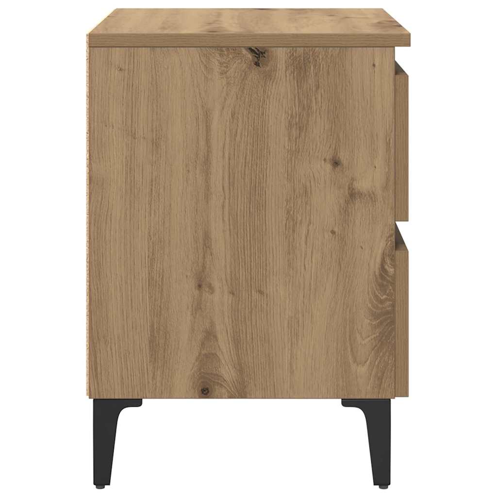 Armadio da Notte 2 pcs rovere artigianale 40 x 35 x 50 cm