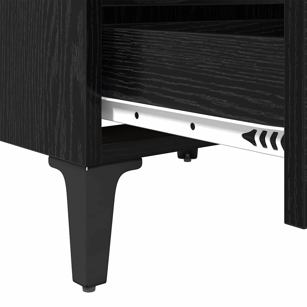 Armadio da Notte Rovere nero 40 x 35 x 50 cm Legno multistrato