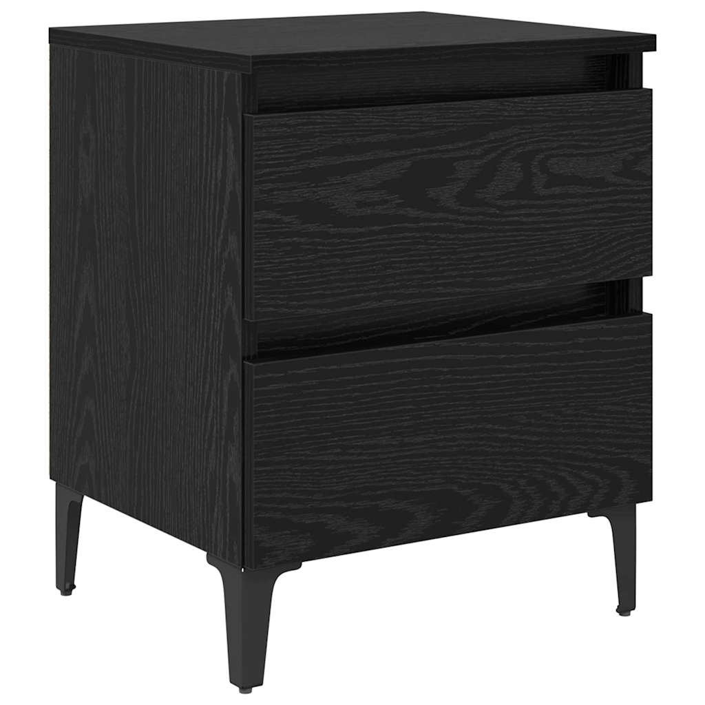 Armadio da Notte Rovere nero 40 x 35 x 50 cm Legno multistrato
