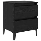 Armadio da Notte Rovere nero 40 x 35 x 50 cm Legno multistrato