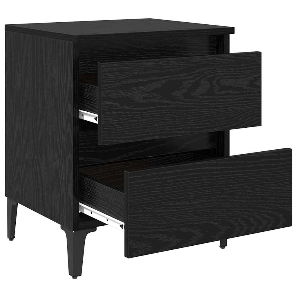 Armadio da Notte Rovere nero 40 x 35 x 50 cm Legno multistrato