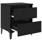 Armadio da Notte Rovere nero 40 x 35 x 50 cm Legno multistrato