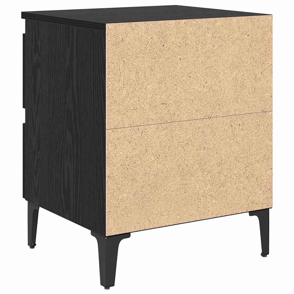 Armadio da Notte Rovere nero 40 x 35 x 50 cm Legno multistrato