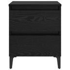 Armadio da Notte Rovere nero 40 x 35 x 50 cm Legno multistrato