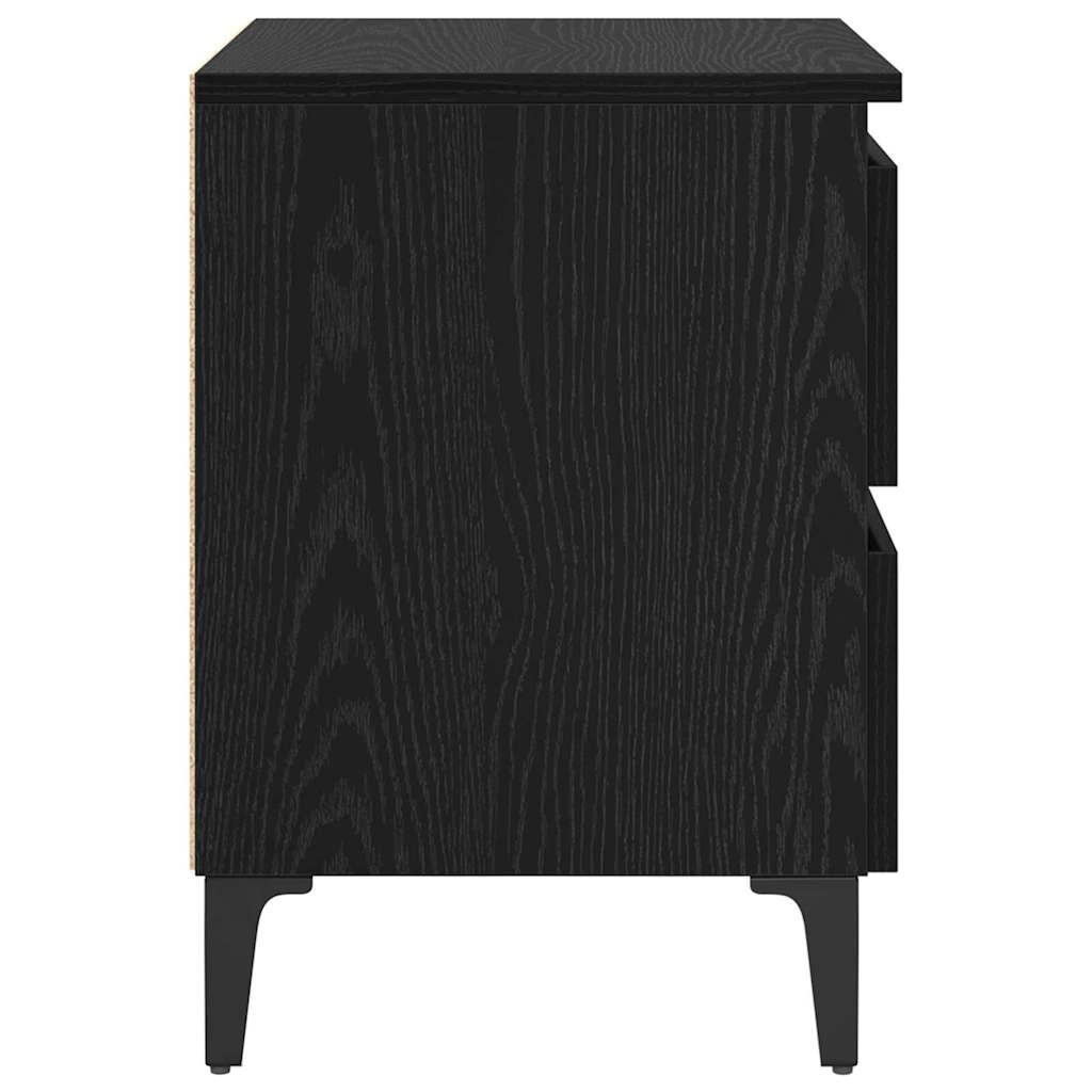 Armadio da Notte Rovere nero 40 x 35 x 50 cm Legno multistrato