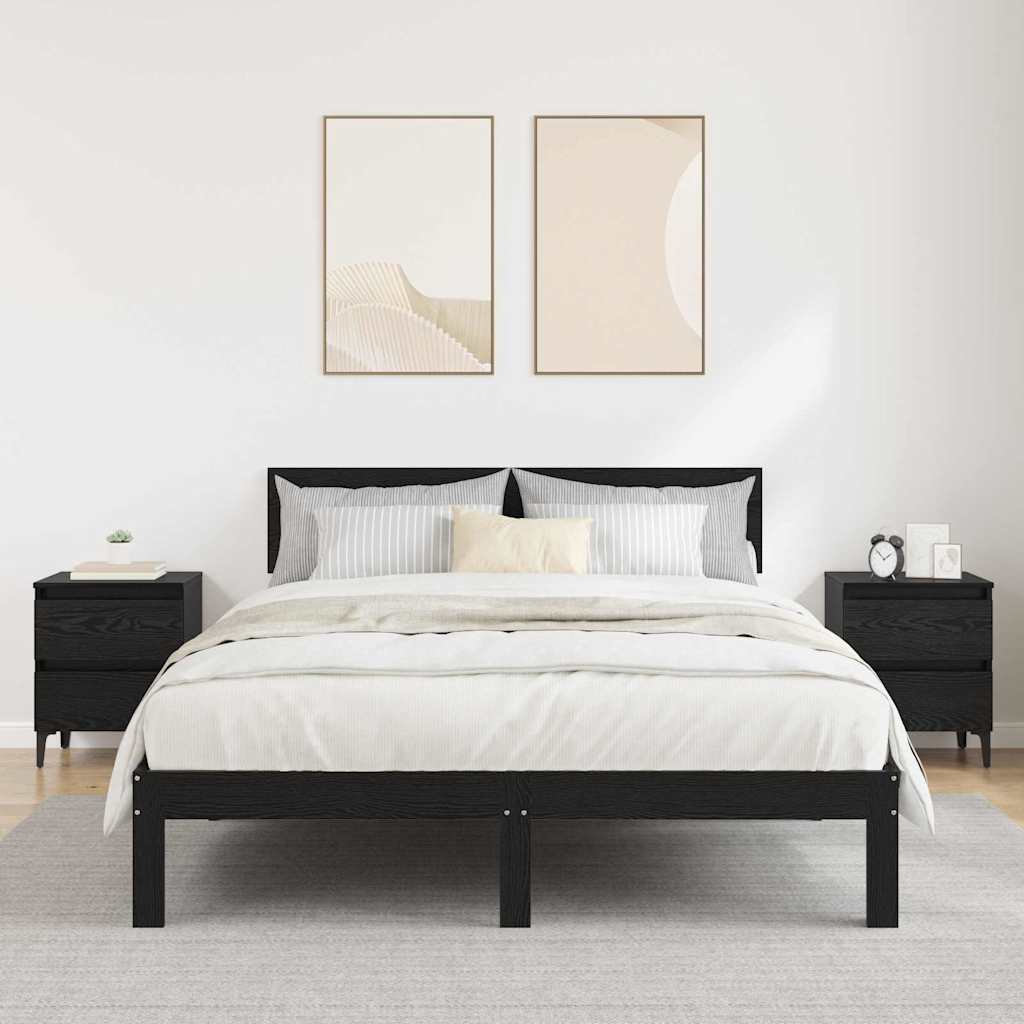 Armadio da Notte 2 pcs Rovere nero 40 x 35 x 50 cm