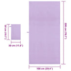 Set di Asciugamani Sportivi 2 pcs Viola Tessuto