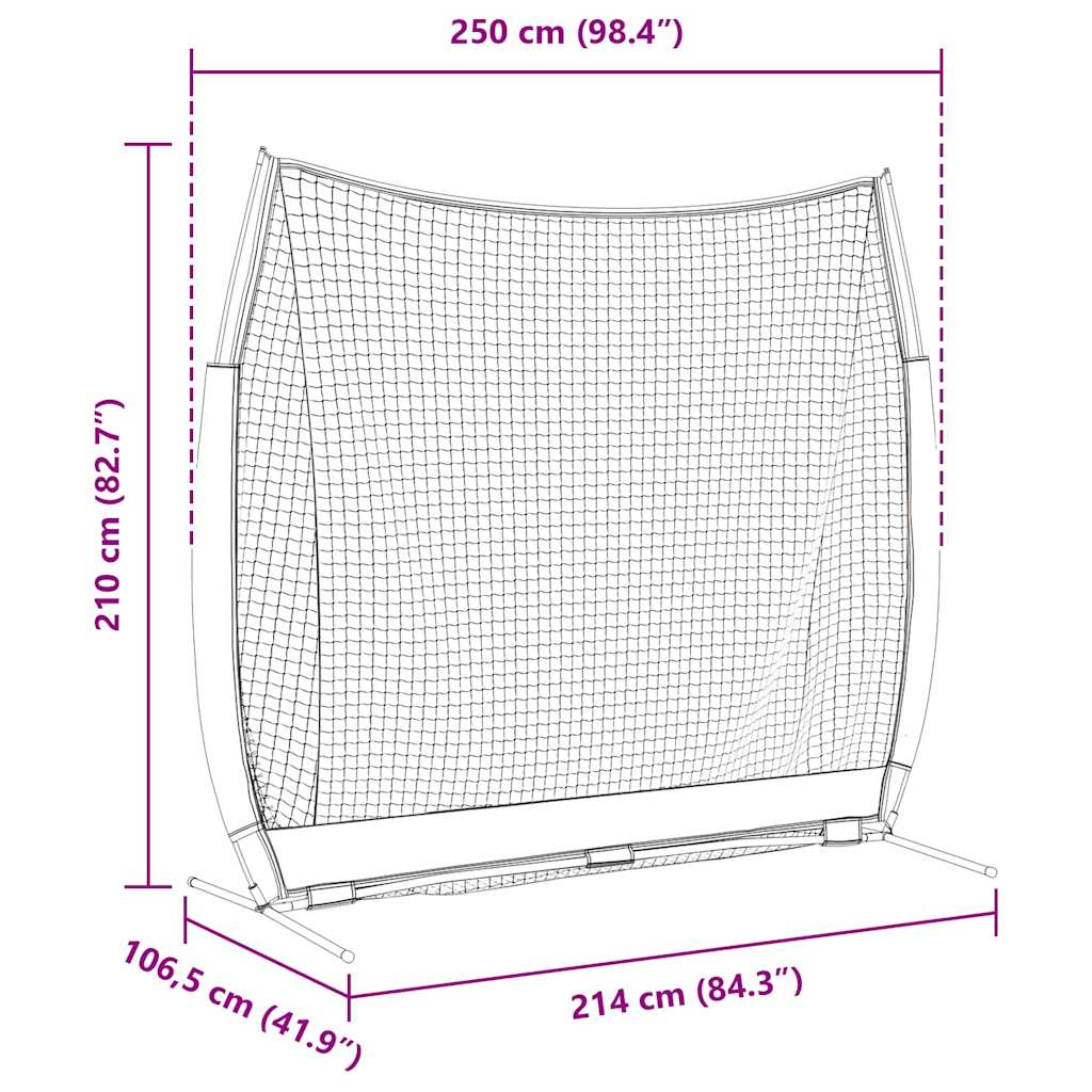 Aiuto per allenamento golf Nero 250 x 106,5 x 210 cm Poliestere