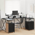 Scrivania Rovere Nero 182 x 101 x 87,5 cm Legno multistrato