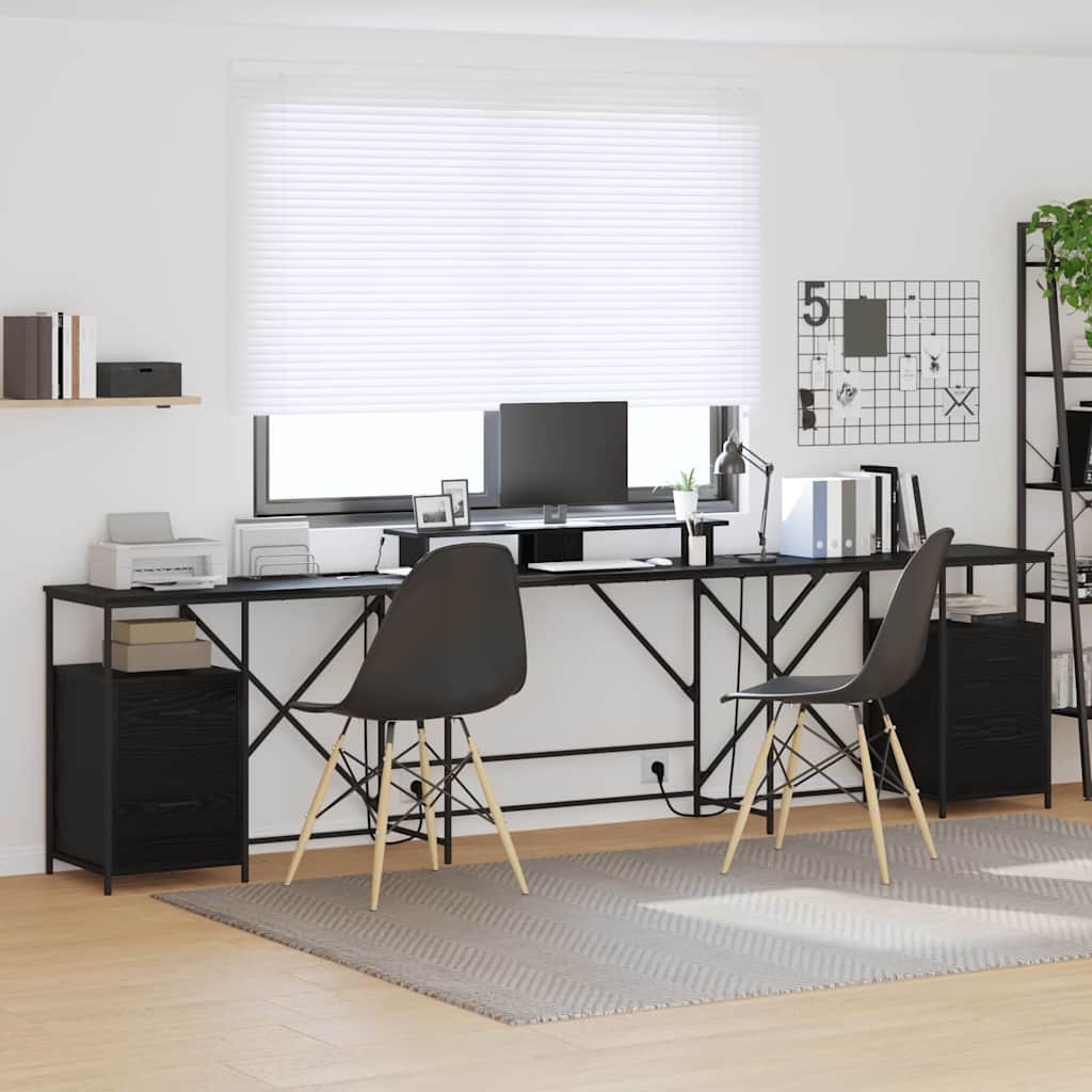 Scrivania Rovere Nero 182 x 101 x 87,5 cm Legno multistrato