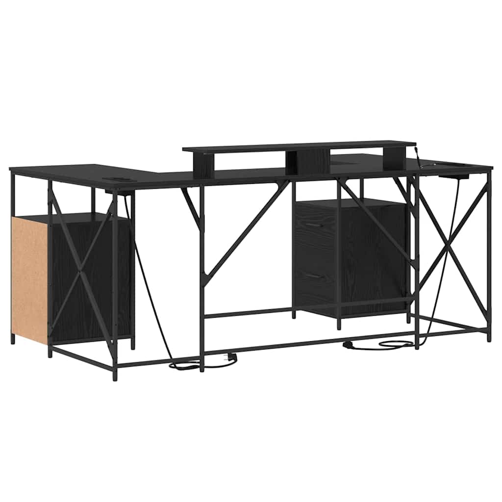 Scrivania Rovere Nero 182 x 101 x 87,5 cm Legno multistrato
