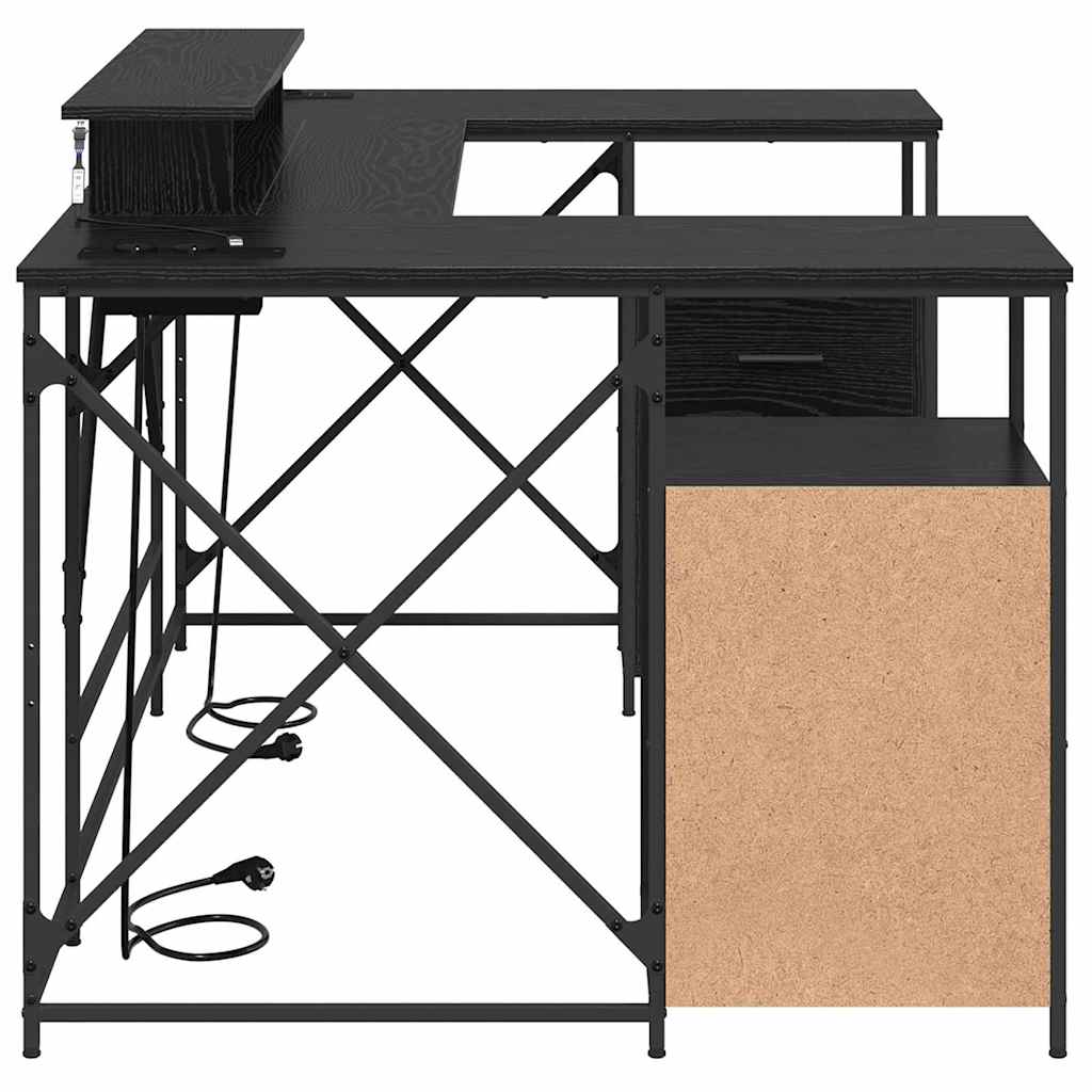 Scrivania Rovere Nero 182 x 101 x 87,5 cm Legno multistrato