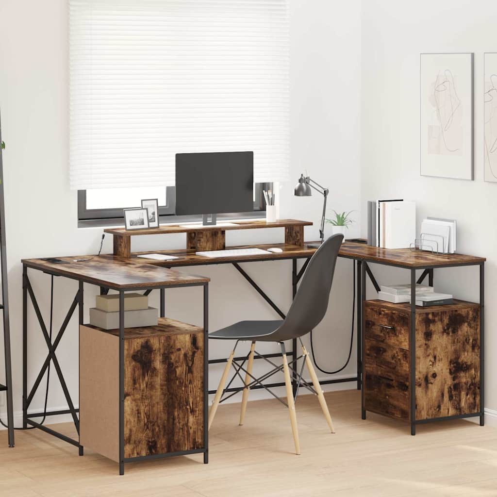 Scrivania Rovere fumé 182 x 101 x 87,5 cm Legno multistrato
