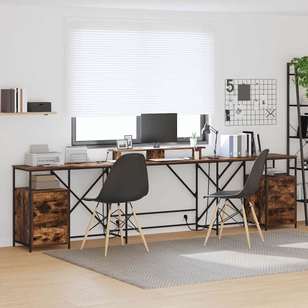Scrivania Rovere fumé 182 x 101 x 87,5 cm Legno multistrato