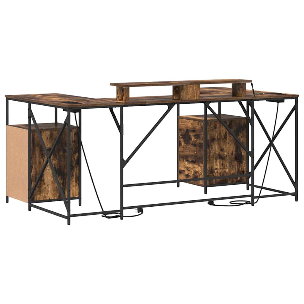 Scrivania Rovere fumé 182 x 101 x 87,5 cm Legno multistrato