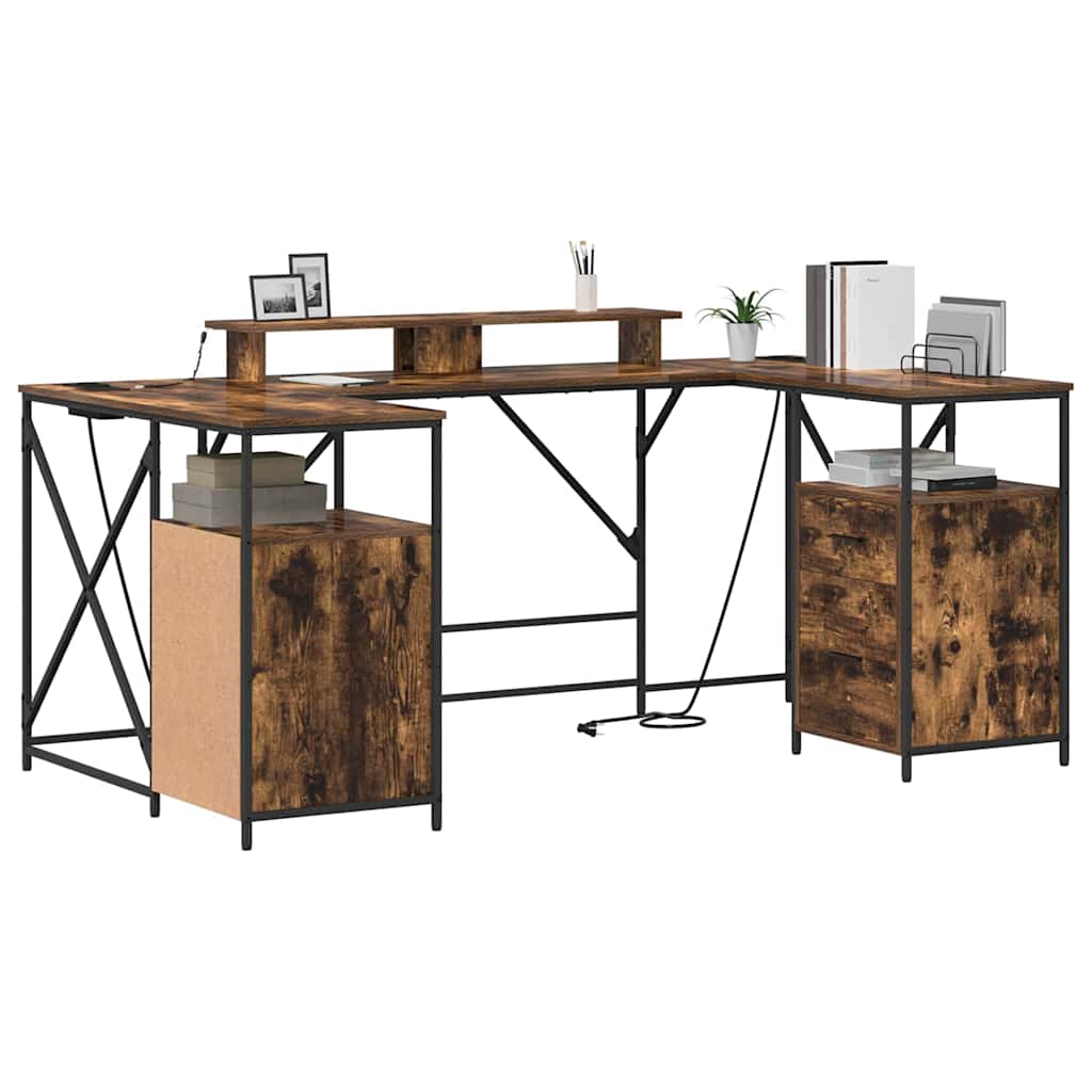Scrivania Rovere fumé 182 x 101 x 87,5 cm Legno multistrato