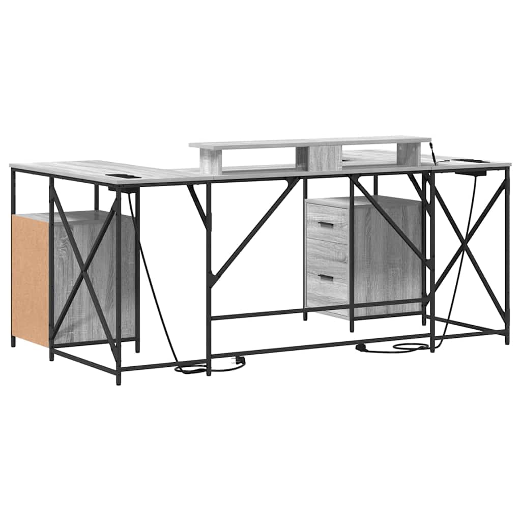 Scrivania Grigio Sonoma 182 x 101 x 87,5 cm Legno multistrato