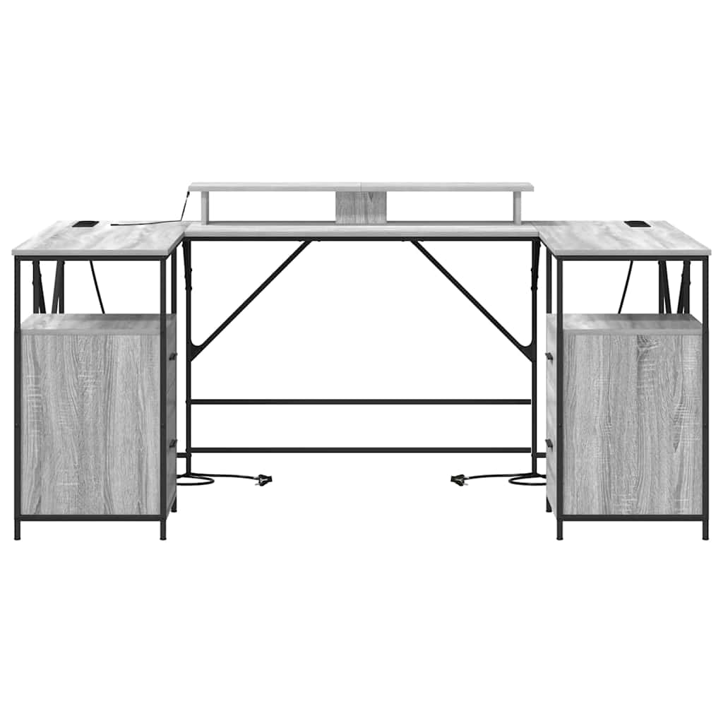 Scrivania Grigio Sonoma 182 x 101 x 87,5 cm Legno multistrato