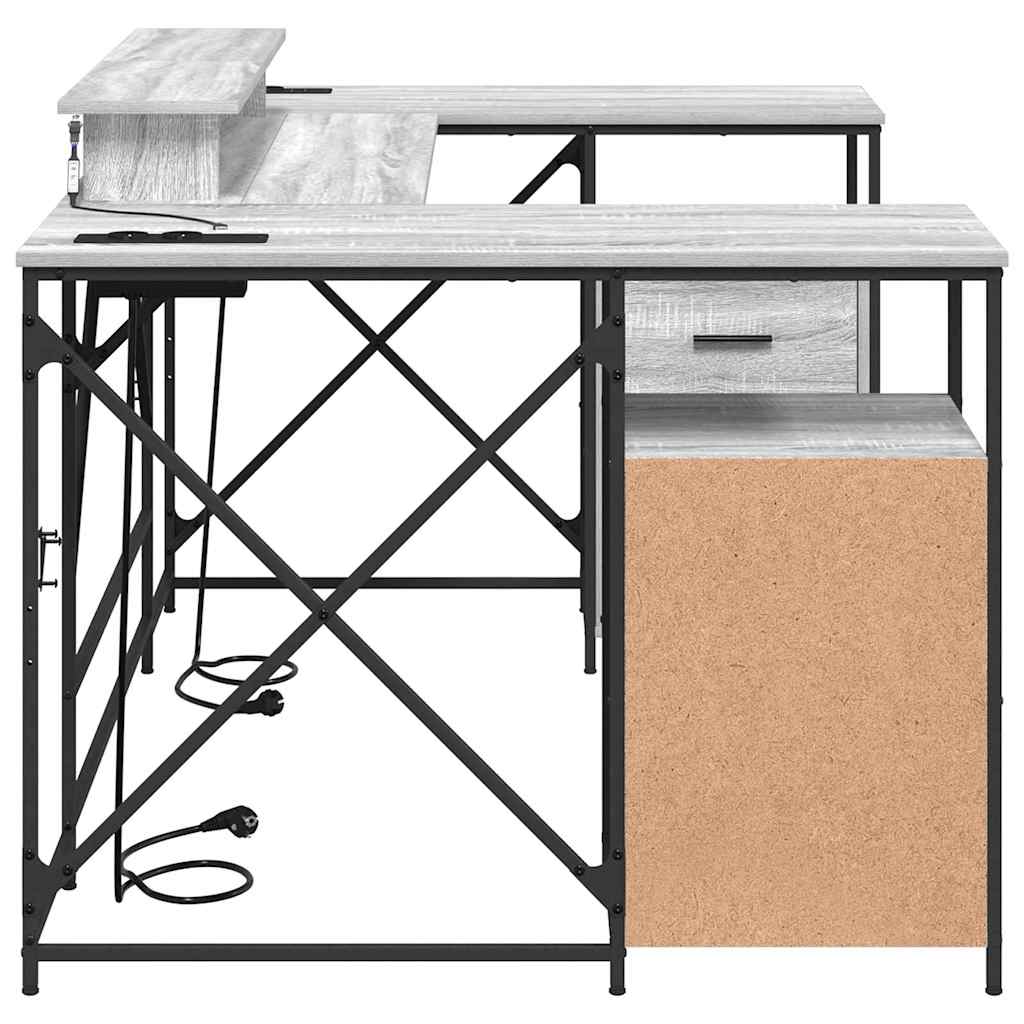 Scrivania Grigio Sonoma 182 x 101 x 87,5 cm Legno multistrato