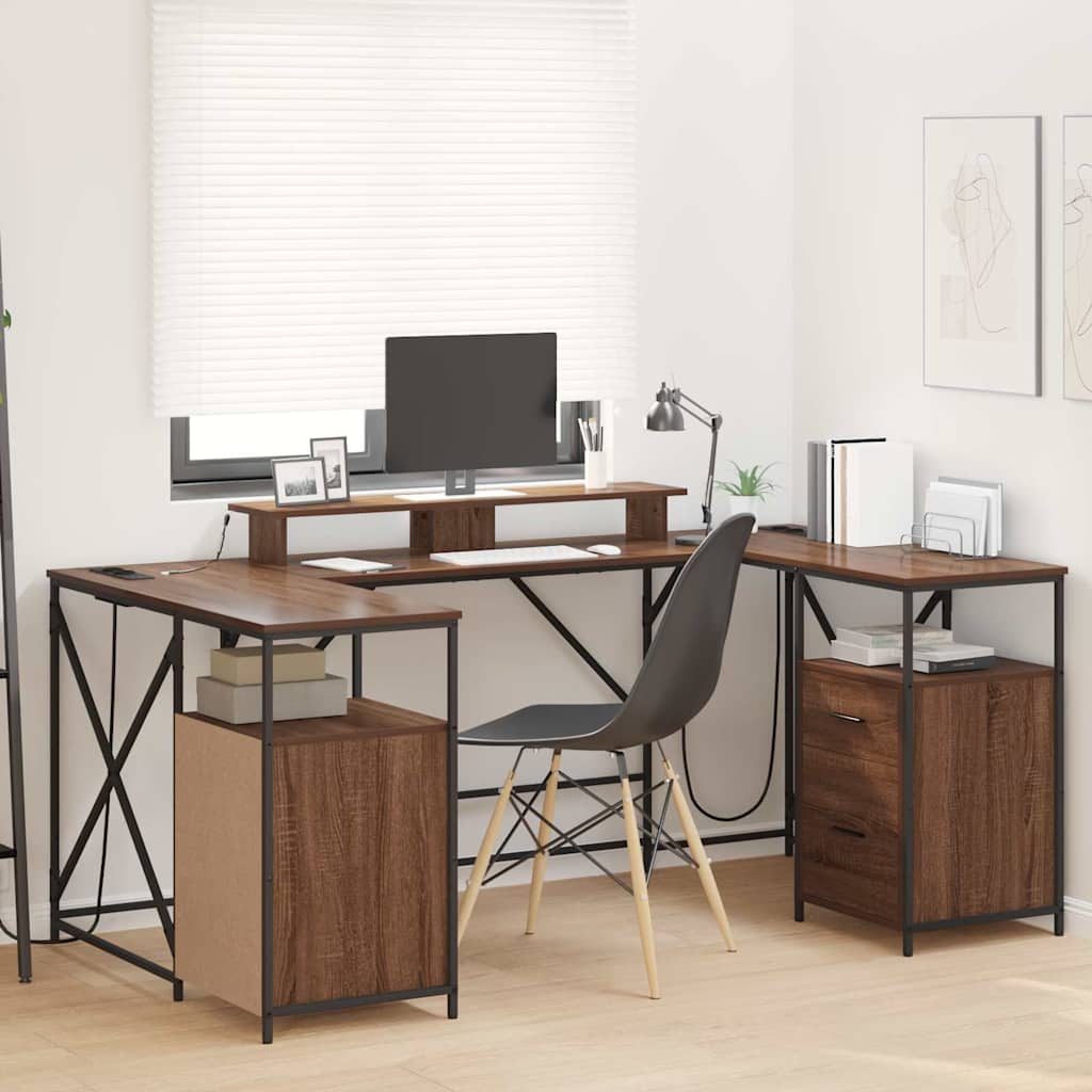 Scrivania Rovere Marrone 182 x 101 x 87,5 cm Legno multistrato