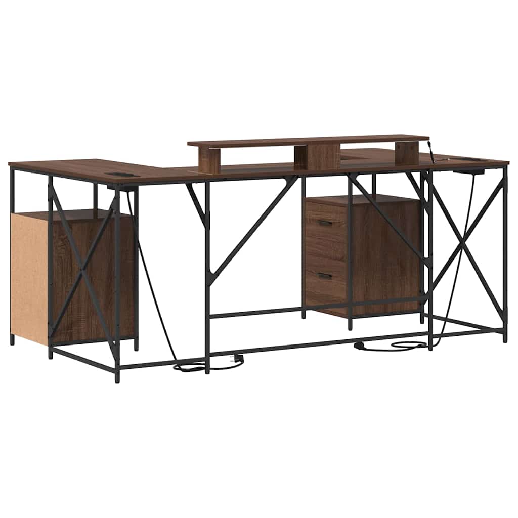 Scrivania Rovere Marrone 182 x 101 x 87,5 cm Legno multistrato