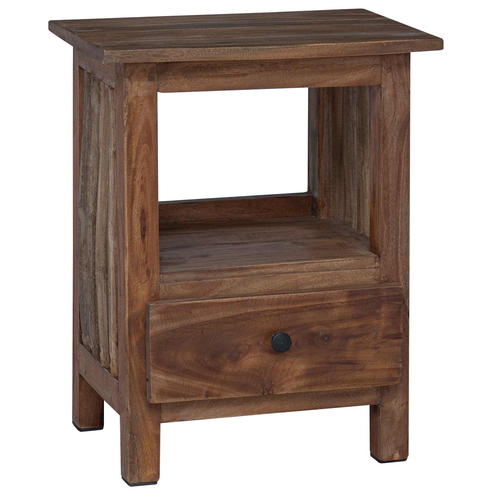 Comodino Marrone 30 x 30 x 47 cm Legno Recuperato Massello